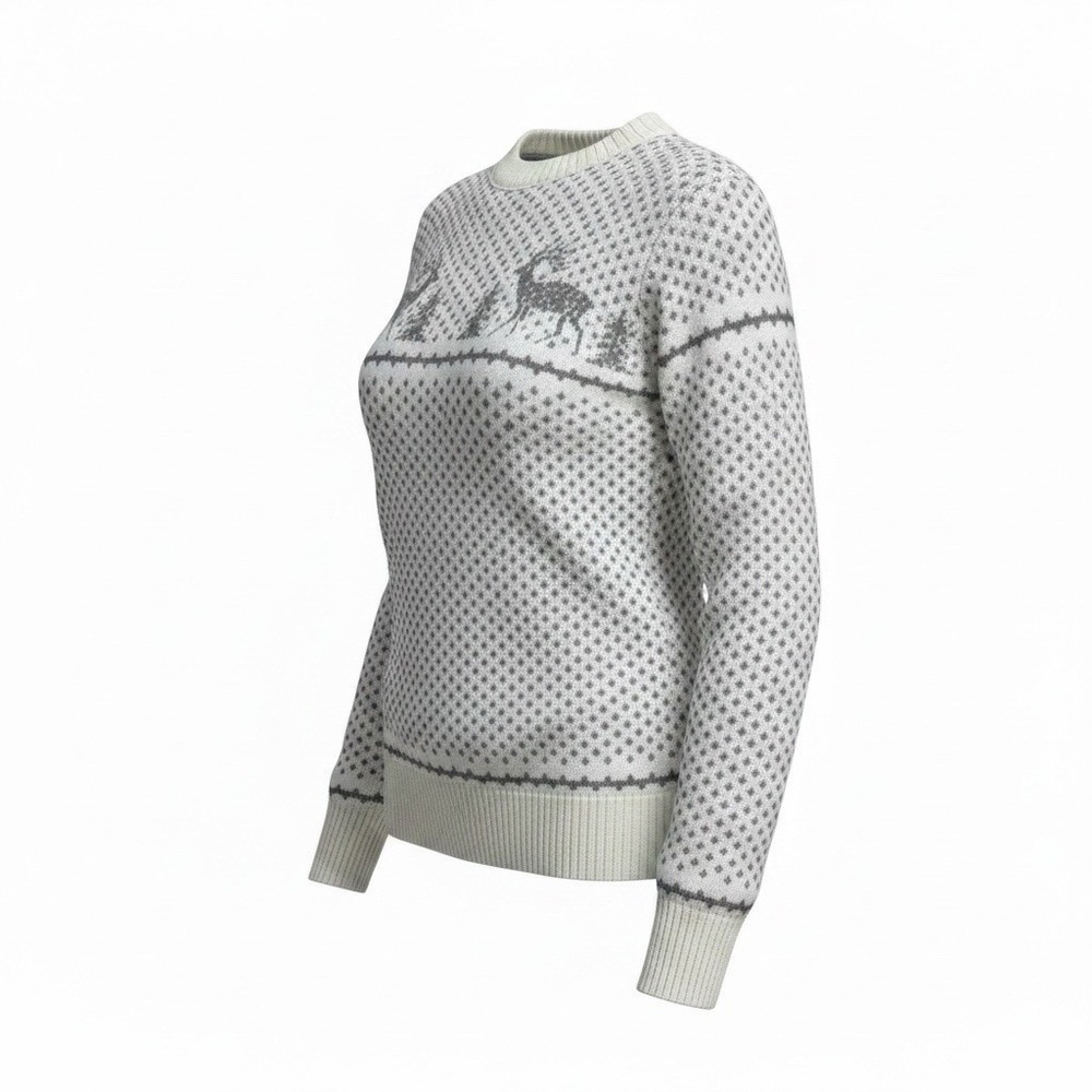 VTG Shetland Knitwear Wool Sweater Womens‎ S Deer Nordic Fair Isle USA Winter - Picture 2 of 8